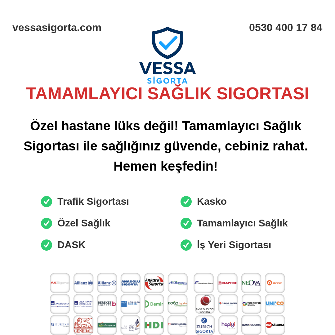 Tamamlayıcı Sağlık Sigortası Nedir? Özel Sağlık Hizmetlerine Uygun Fiyatla Erişim Rehberi Tamamlayıcı Sağlık Sigortası teklifi almak için tıklayın